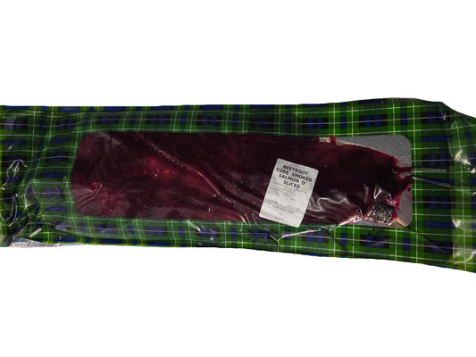 Beetroot cured smoked Salmon